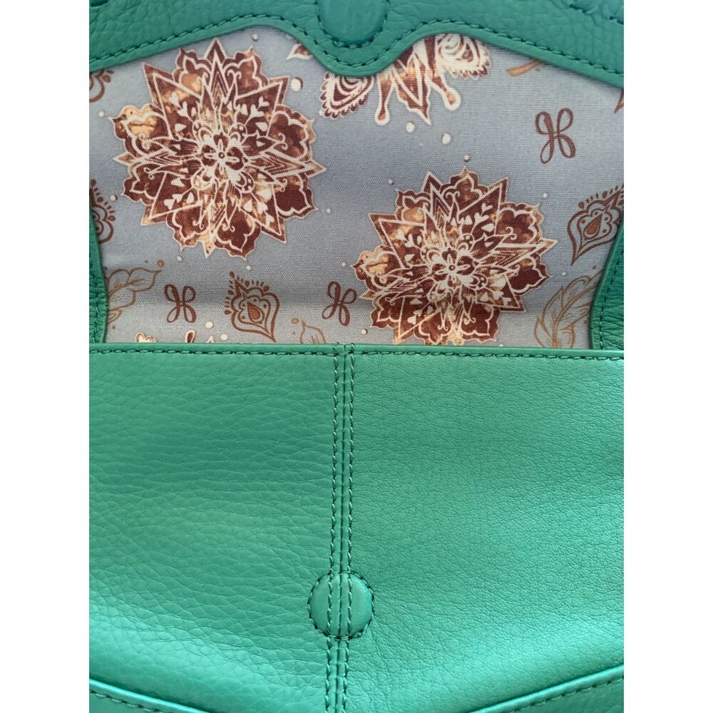 Hobo Stroll Leather Crossbody Bag Garden Green Small Adjustable Strap Wristlet - Picture 6 of 7
